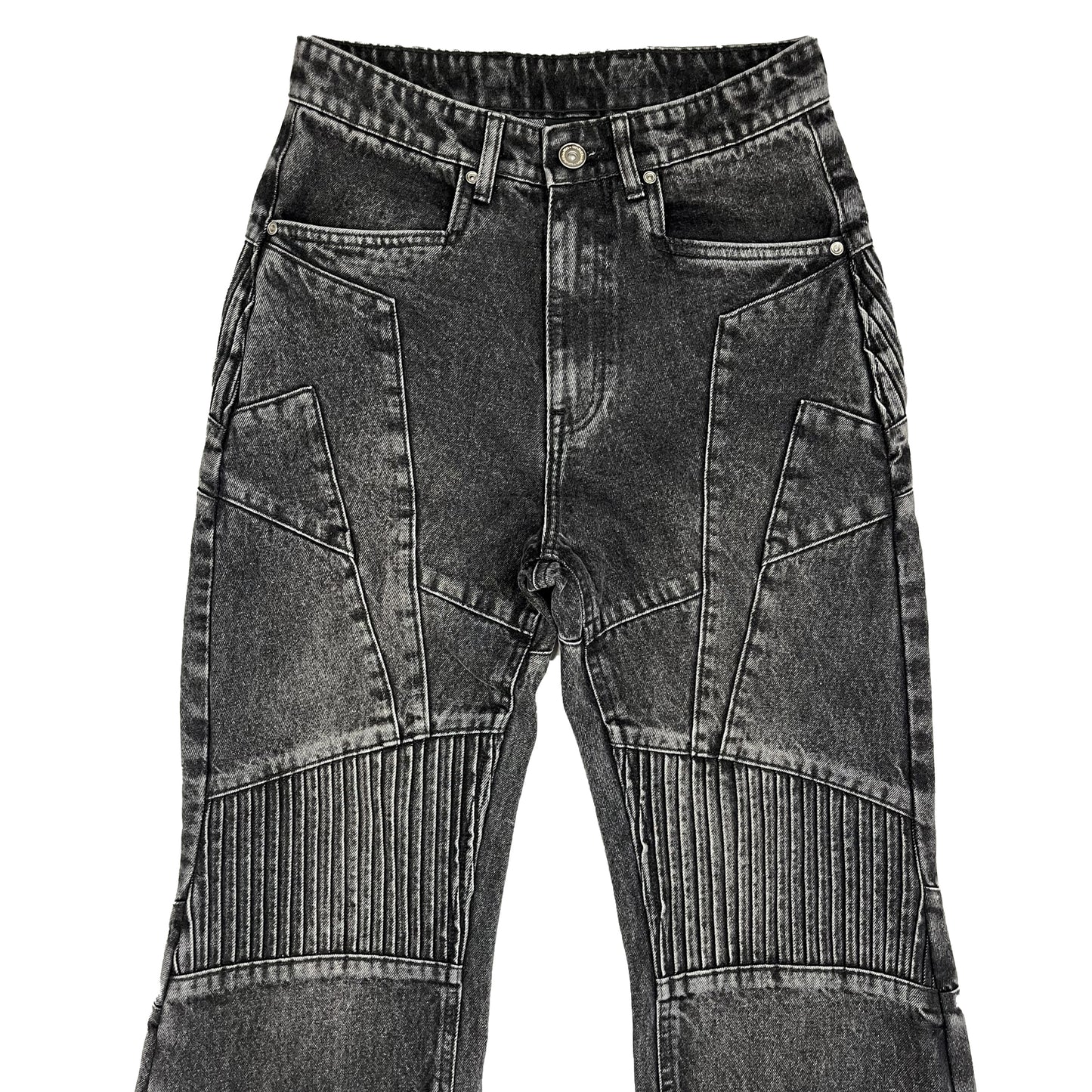 BIKER DENIM PANTS - DARK GREY