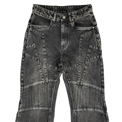 BIKER DENIM PANTS - DARK GREY