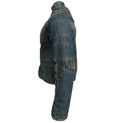 BIKER DENIM JACKET - VINTAGE BLUE