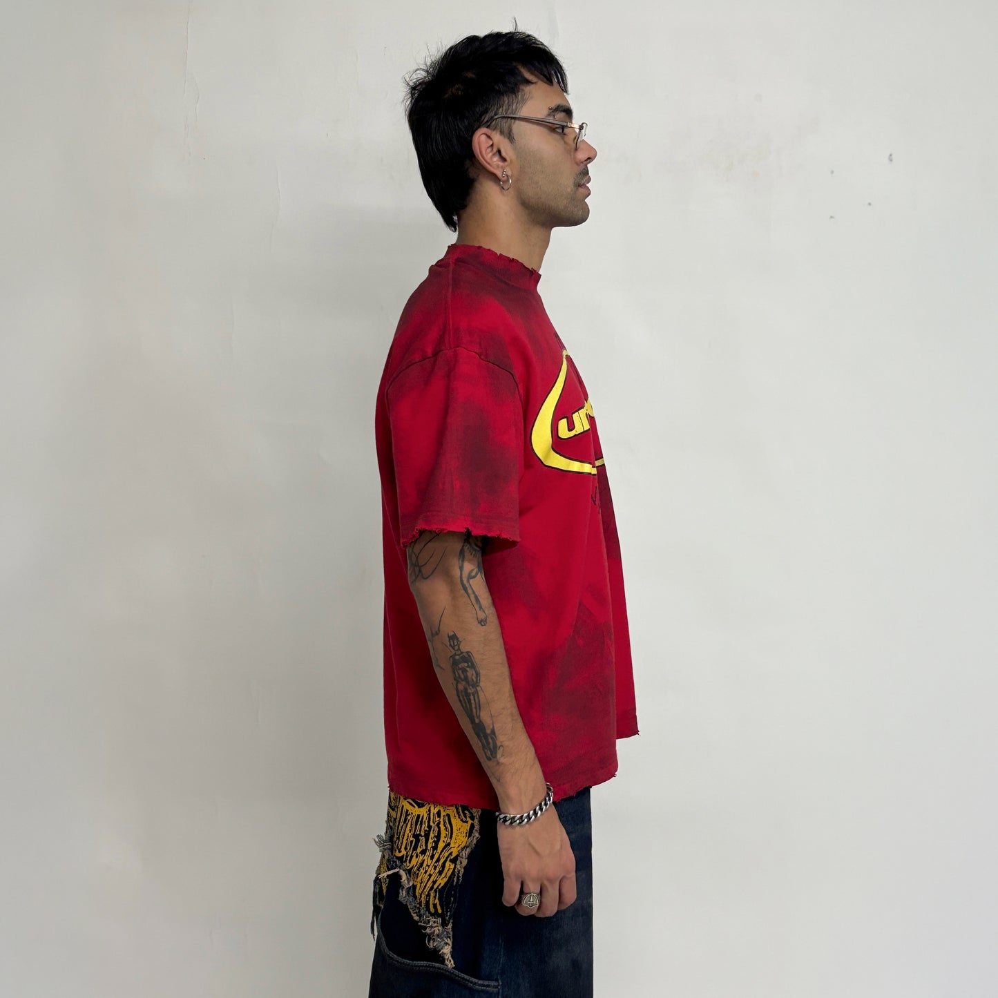 SUPER DISTRESSED MC SPICY T-SHIRT OVERSIZED - RED