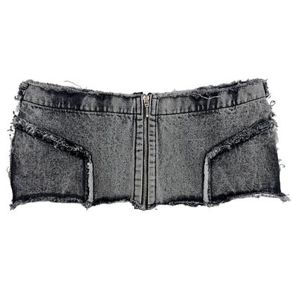 MINI DENIM SKIRT - LIGHT GREY SAMPLE