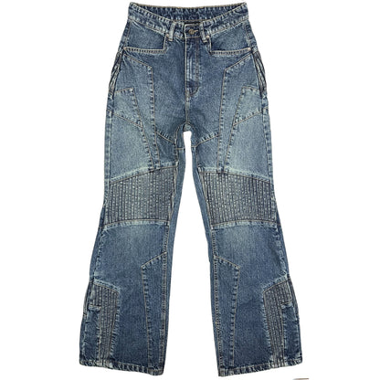 BIKER DENIM PANTS - VINTAGE BLUE
