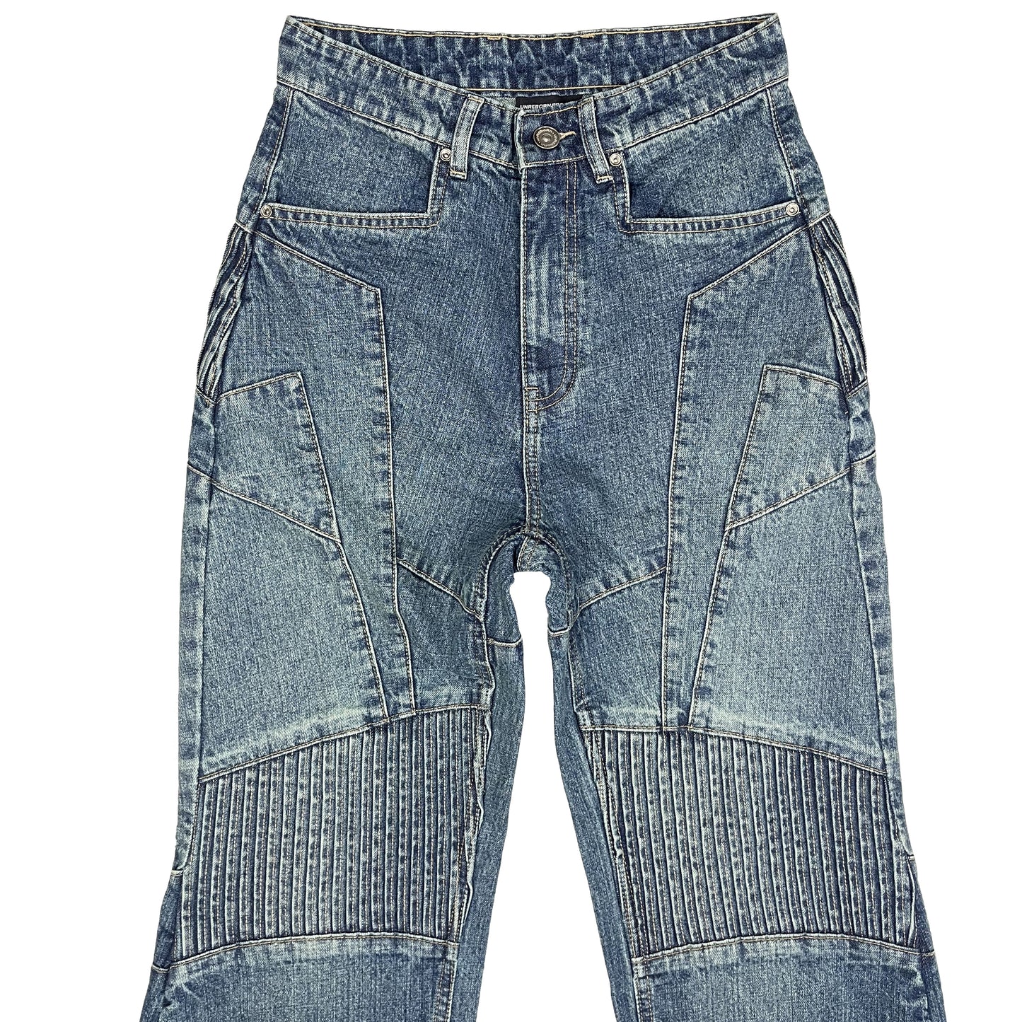 BIKER DENIM PANTS - VINTAGE BLUE