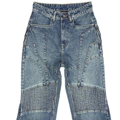 BIKER DENIM PANTS - VINTAGE BLUE