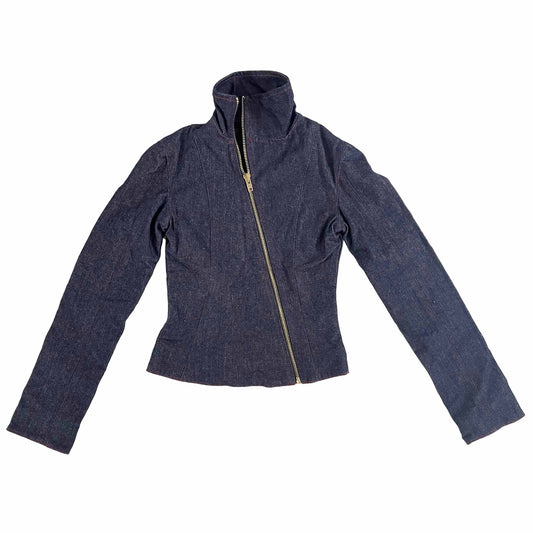Asymmetrical Raw Denim Jacket Sample