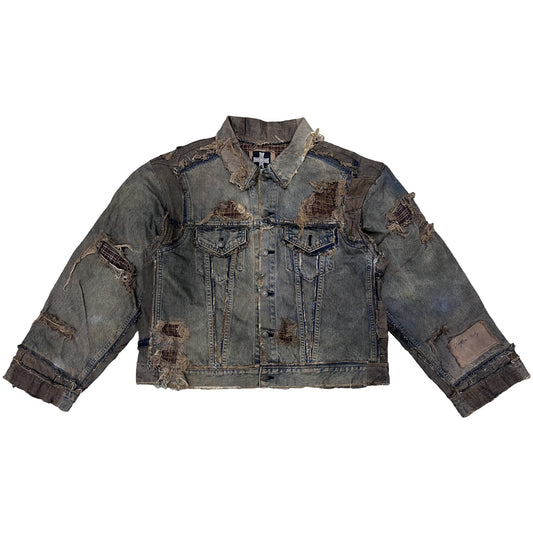 Reconstructed Denim Jacket - Hand washed/ distressed
