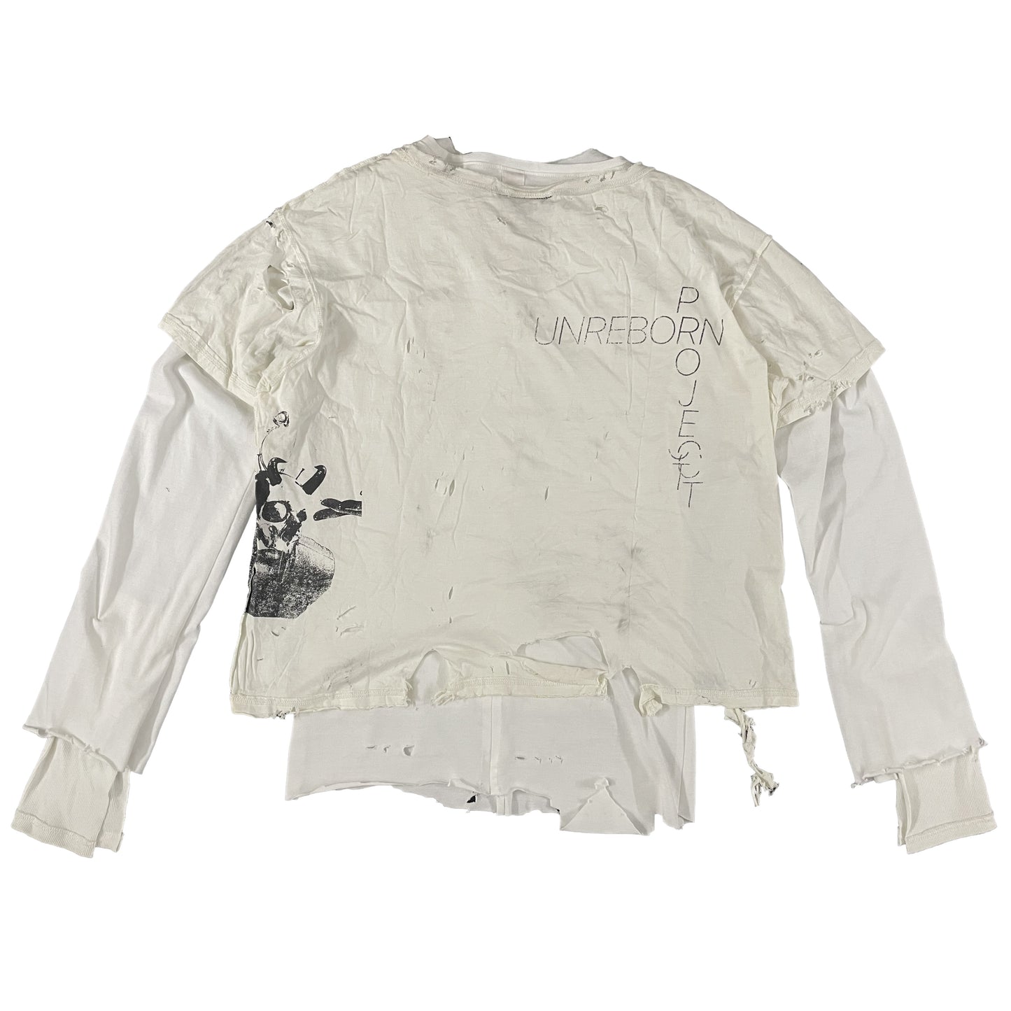 Thrashed grunge layered tee sample