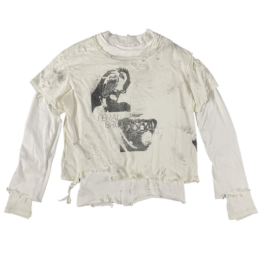 Thrashed grunge layered tee sample