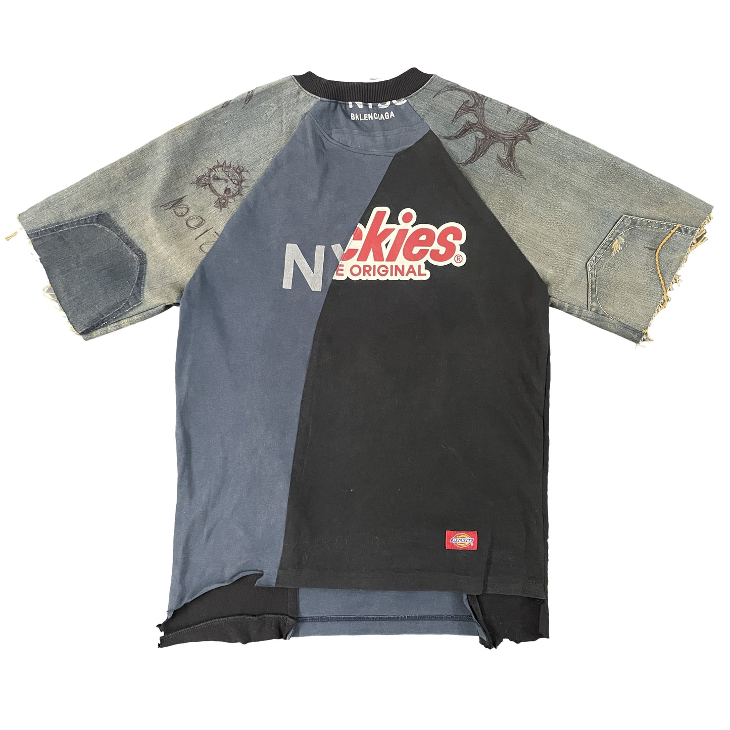 Reconstructed Raglan T Shirt (Denim hybrid)