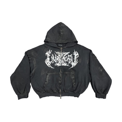 Hardcore Metal Logo - Distressed Hoodie