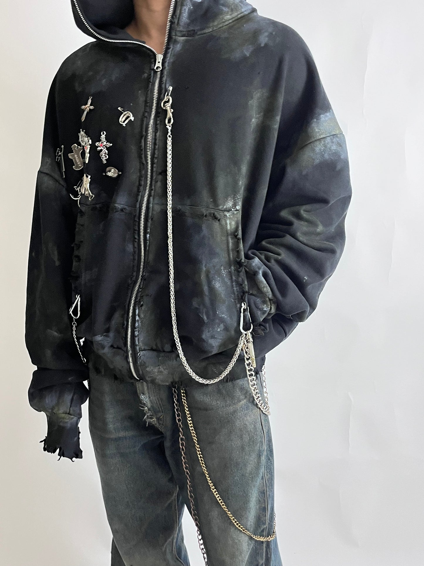 Cross Hoodie - Super Distressed