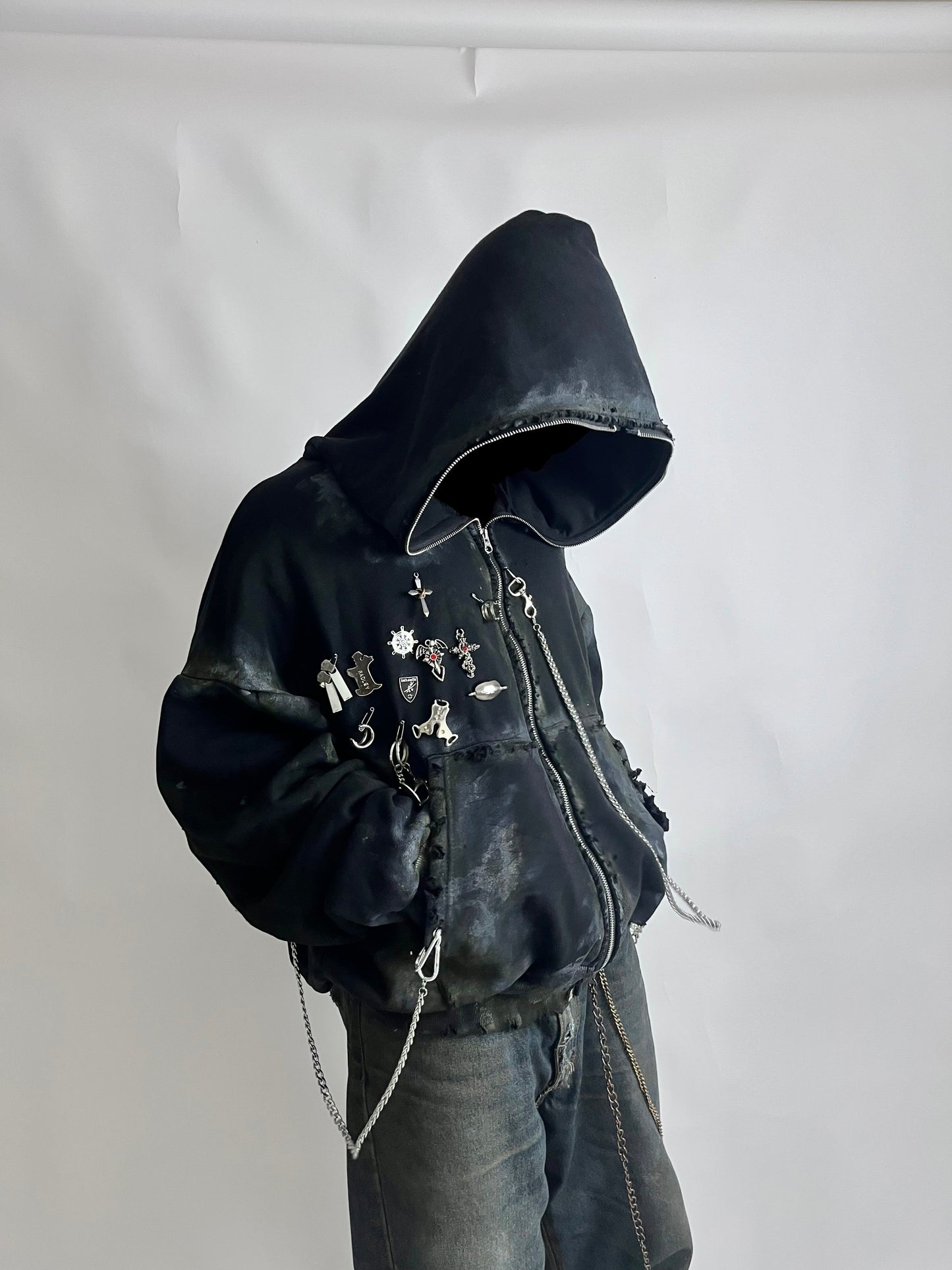 Cross Hoodie - Super Distressed