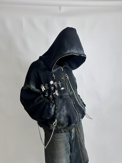 Cross Hoodie - Super Distressed