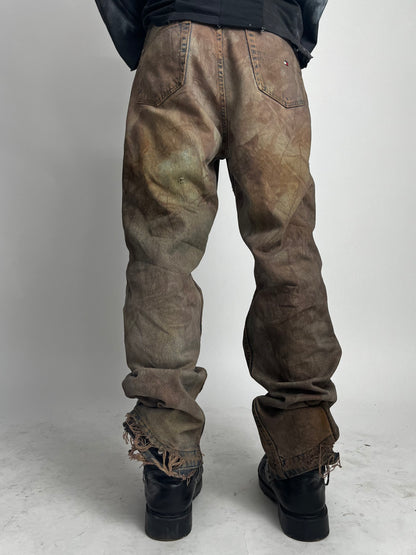 Distressed Mud Wash Jeans