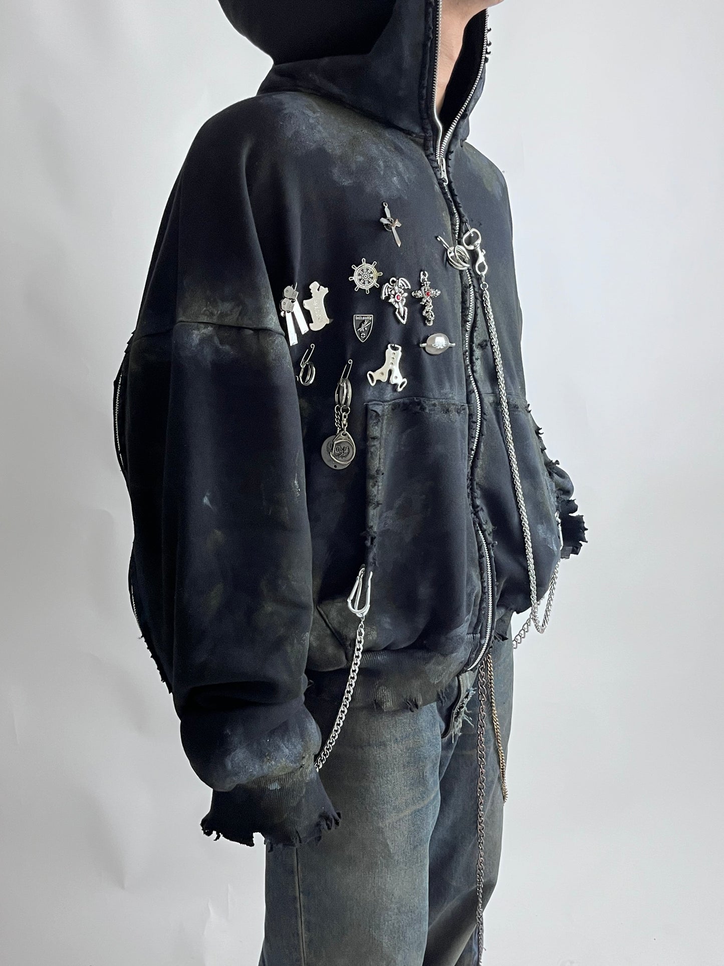 Cross Hoodie - Super Distressed