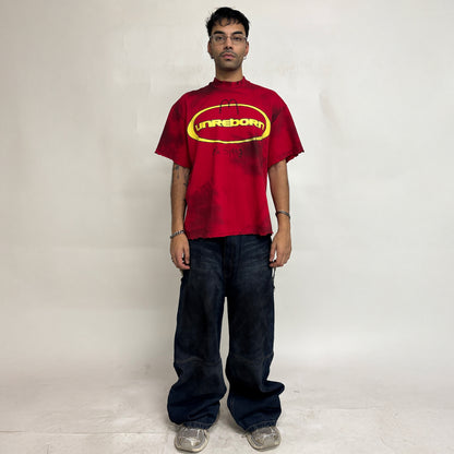 SUPER DISTRESSED MC SPICY T-SHIRT OVERSIZED - RED