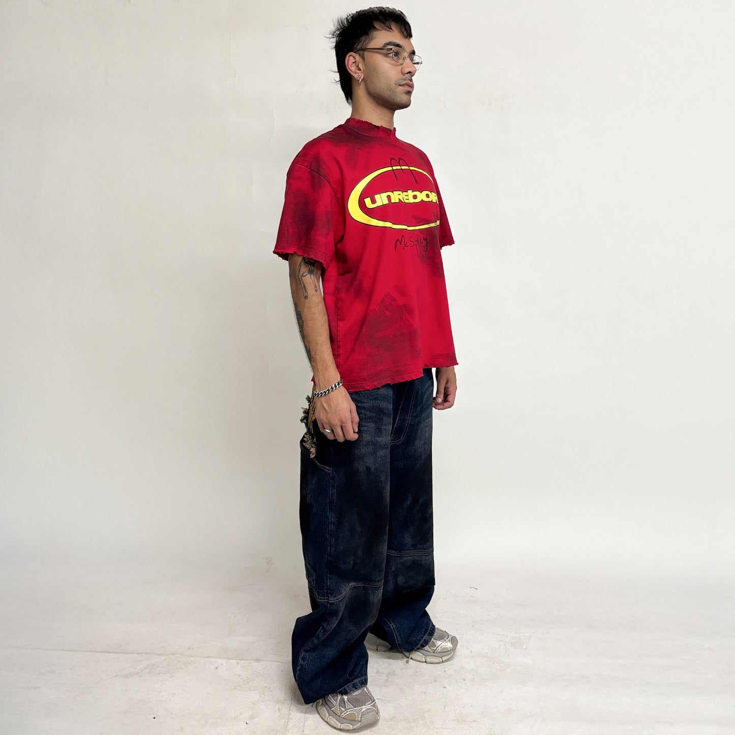 SUPER DISTRESSED MC SPICY T-SHIRT OVERSIZED - RED