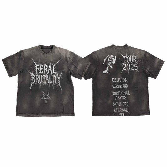 Feral Brutality Half Sleeve Thrashed Tee Sample