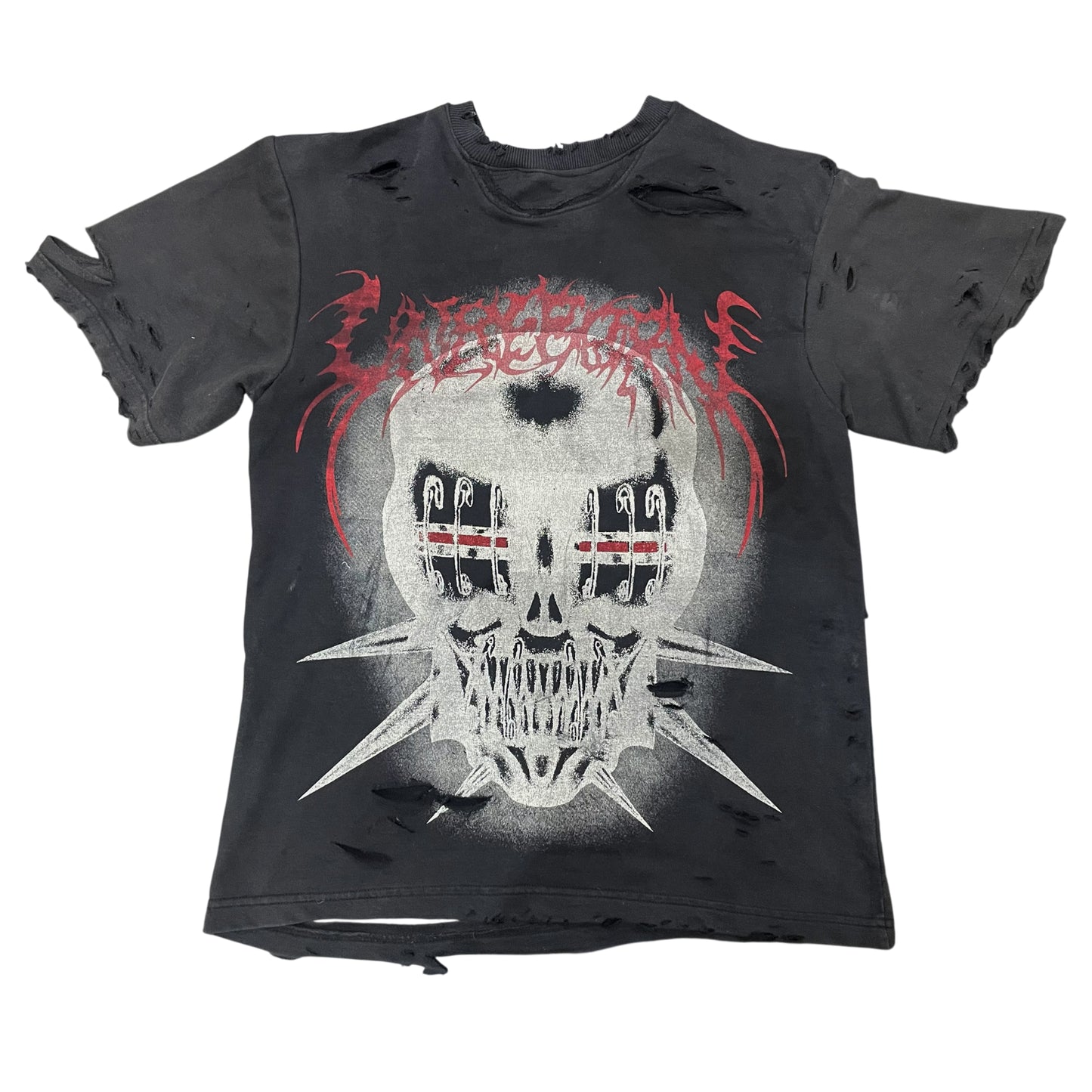 Thrashed reversible inside out tee  (super distressed)